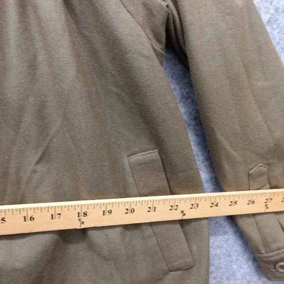 Vintage Chloe Shift Dress Womens LARGE Olive Army Green Wool Pintuck Luxury